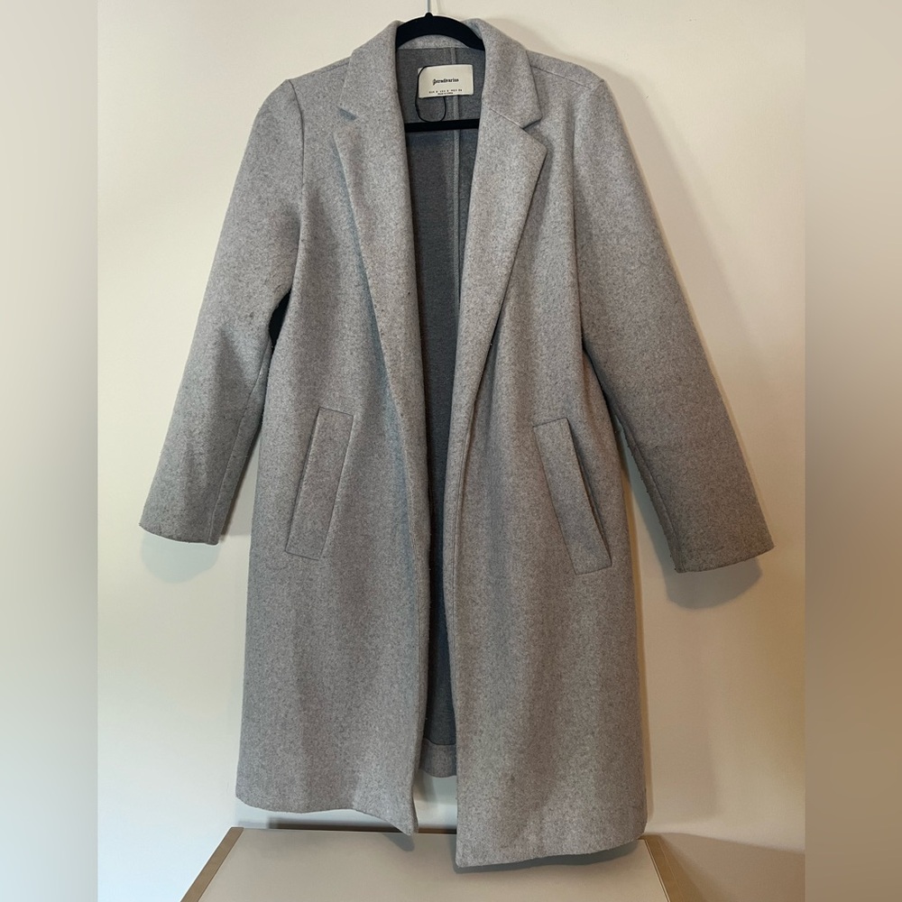 Stradivarius Light Gray Trench Coat